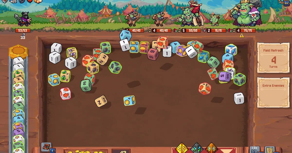Rune Dice Physics Dice System: Throws, Merges & Chains