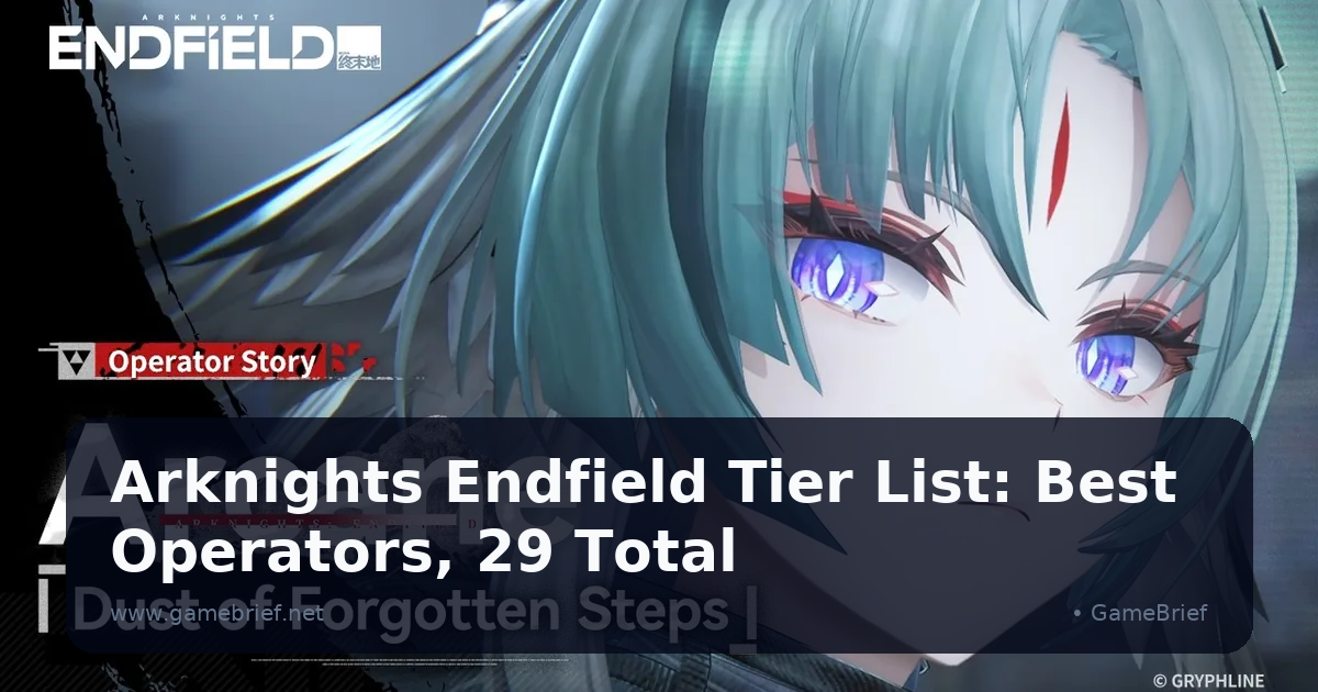 Arcane, the S-tier Arknights Endfield operator, in a close-up shot from her official Dust of Forgotten Steps operator story trailer